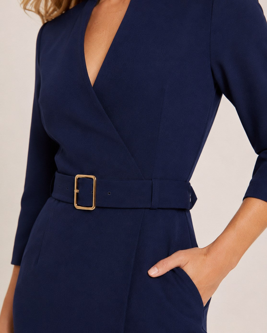 Belted Wrap Midi Dress