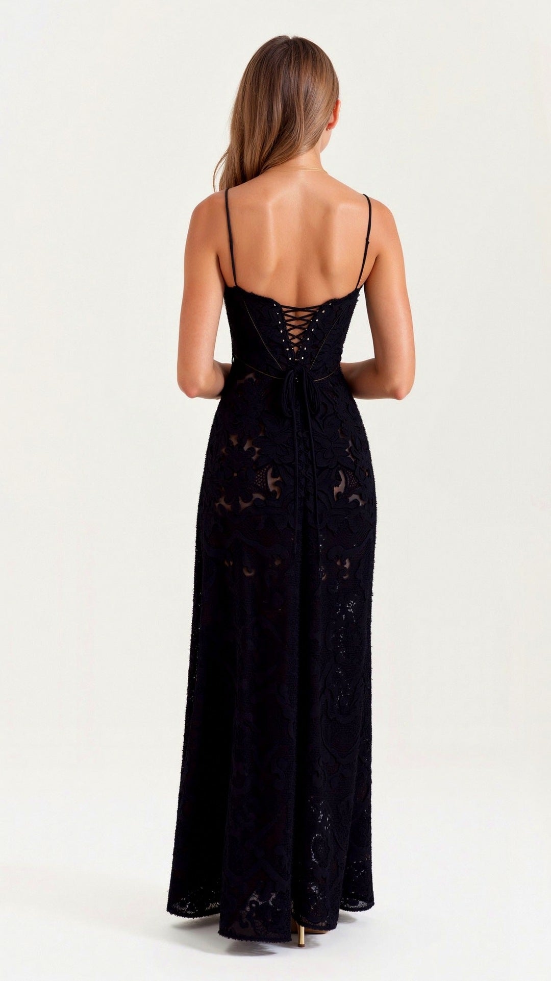 Lace Corset Sweetheart Maxi Dress
