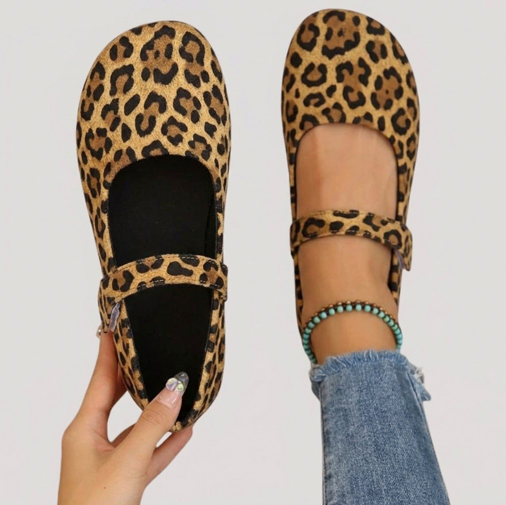 Suede Round Toe Mary Jane Flats