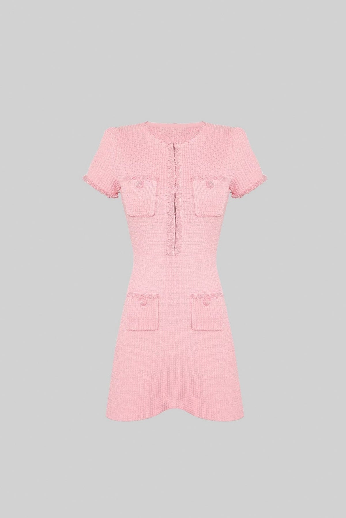 Tweed Fringe Shift Mini Dress