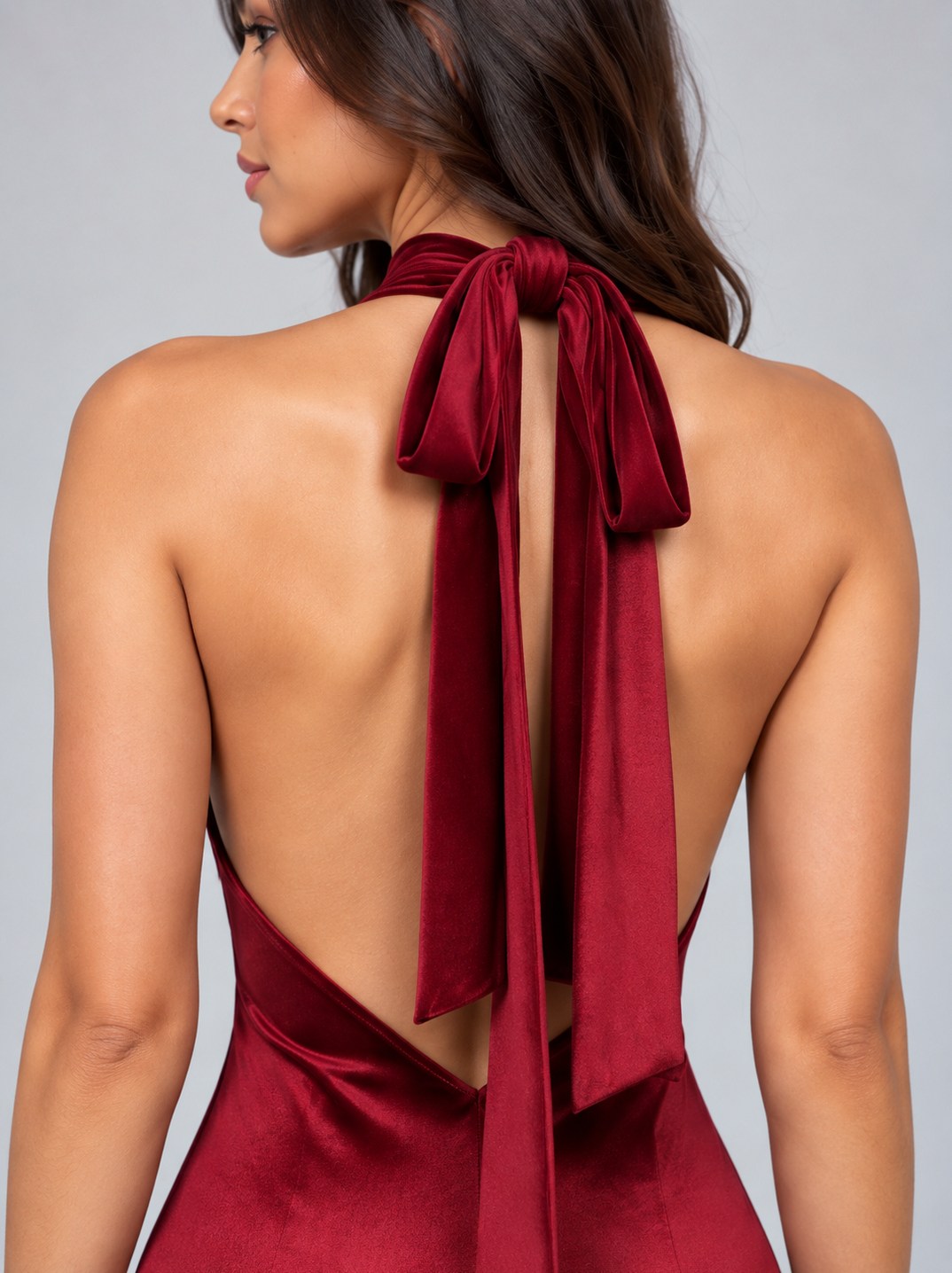 Velvet Halter Maxi Dress