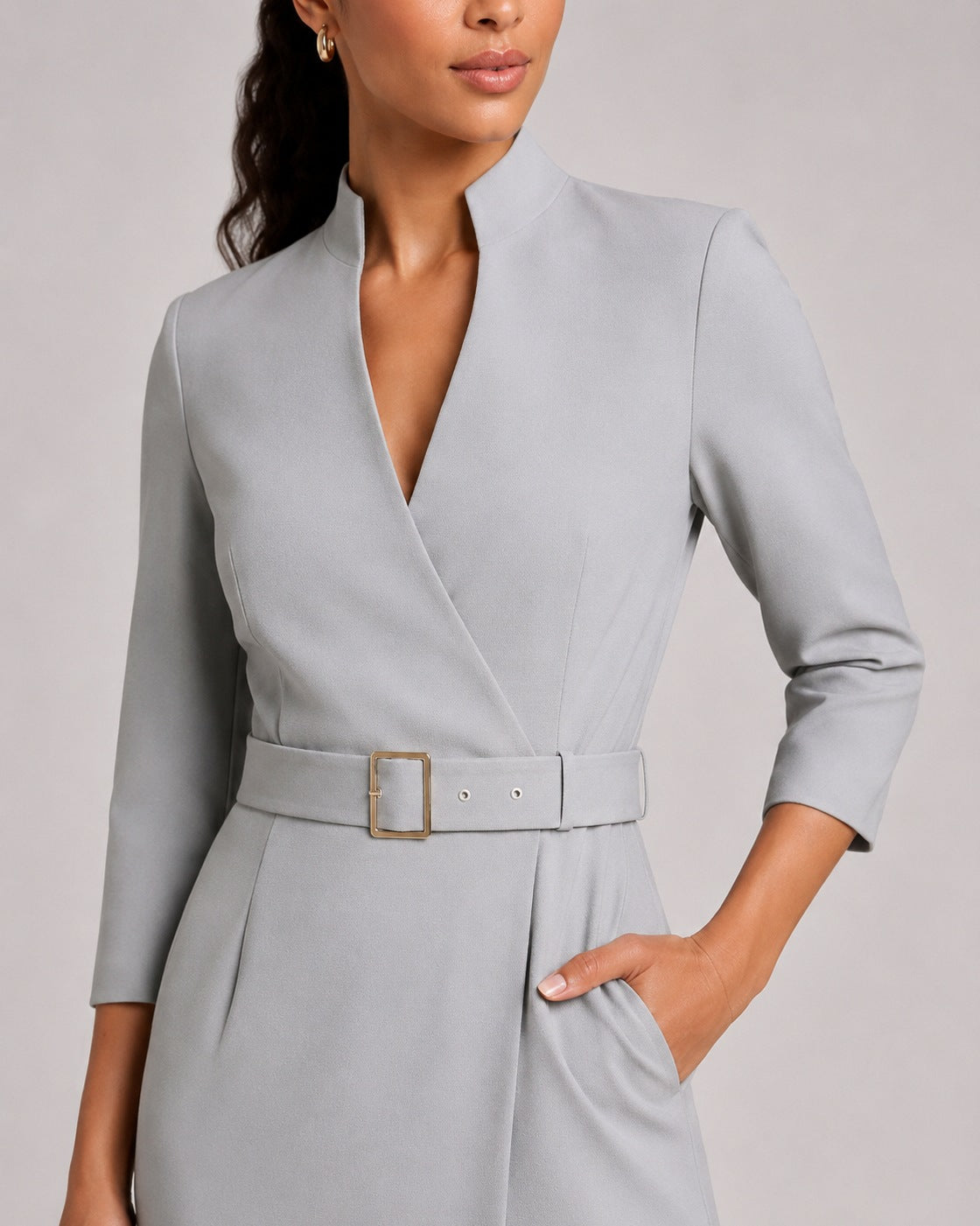 Belted Wrap Midi Dress