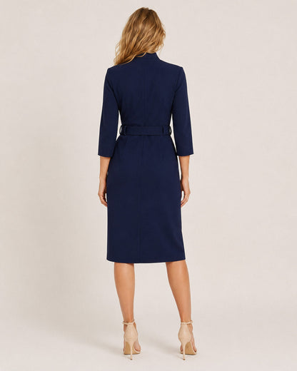 Belted Wrap Midi Dress