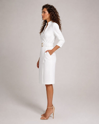 Belted Wrap Midi Dress
