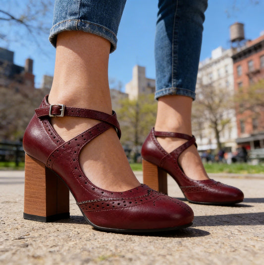 Block Heel Mary Jane Pumps