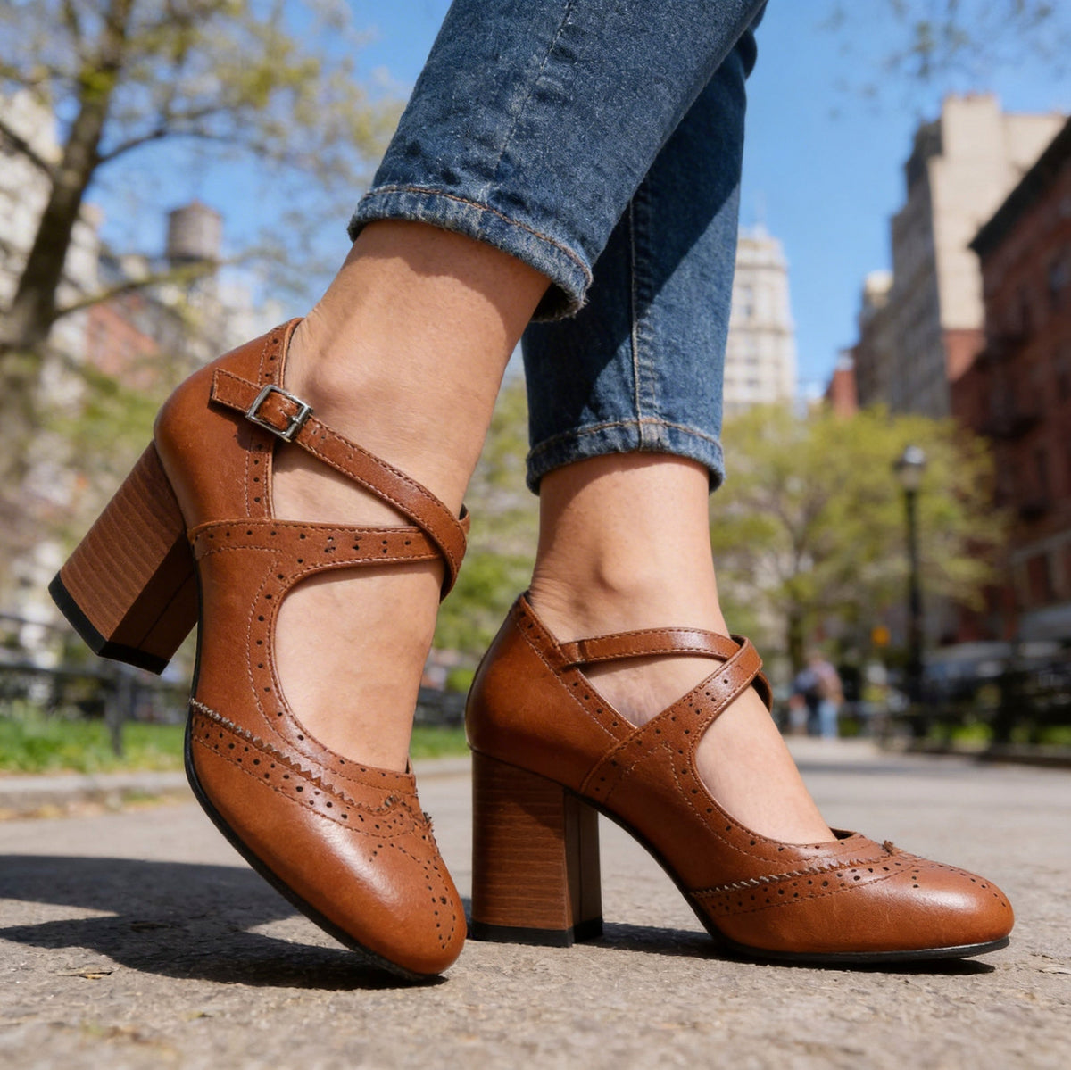 Block Heel Mary Jane Pumps