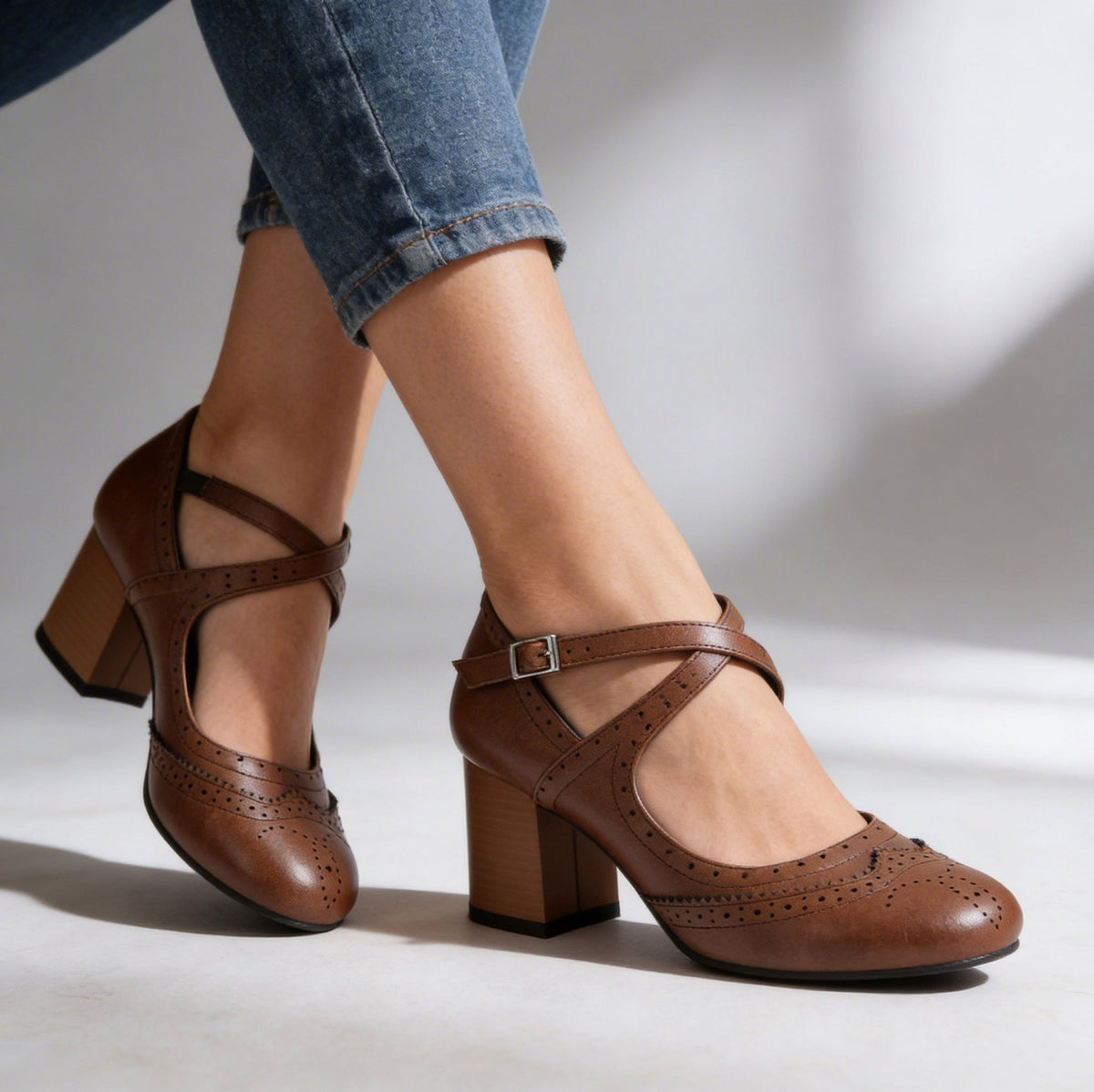 Block Heel Mary Jane Pumps