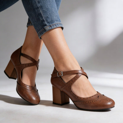 Block Heel Mary Jane Pumps