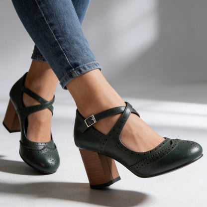Block Heel Mary Jane Pumps