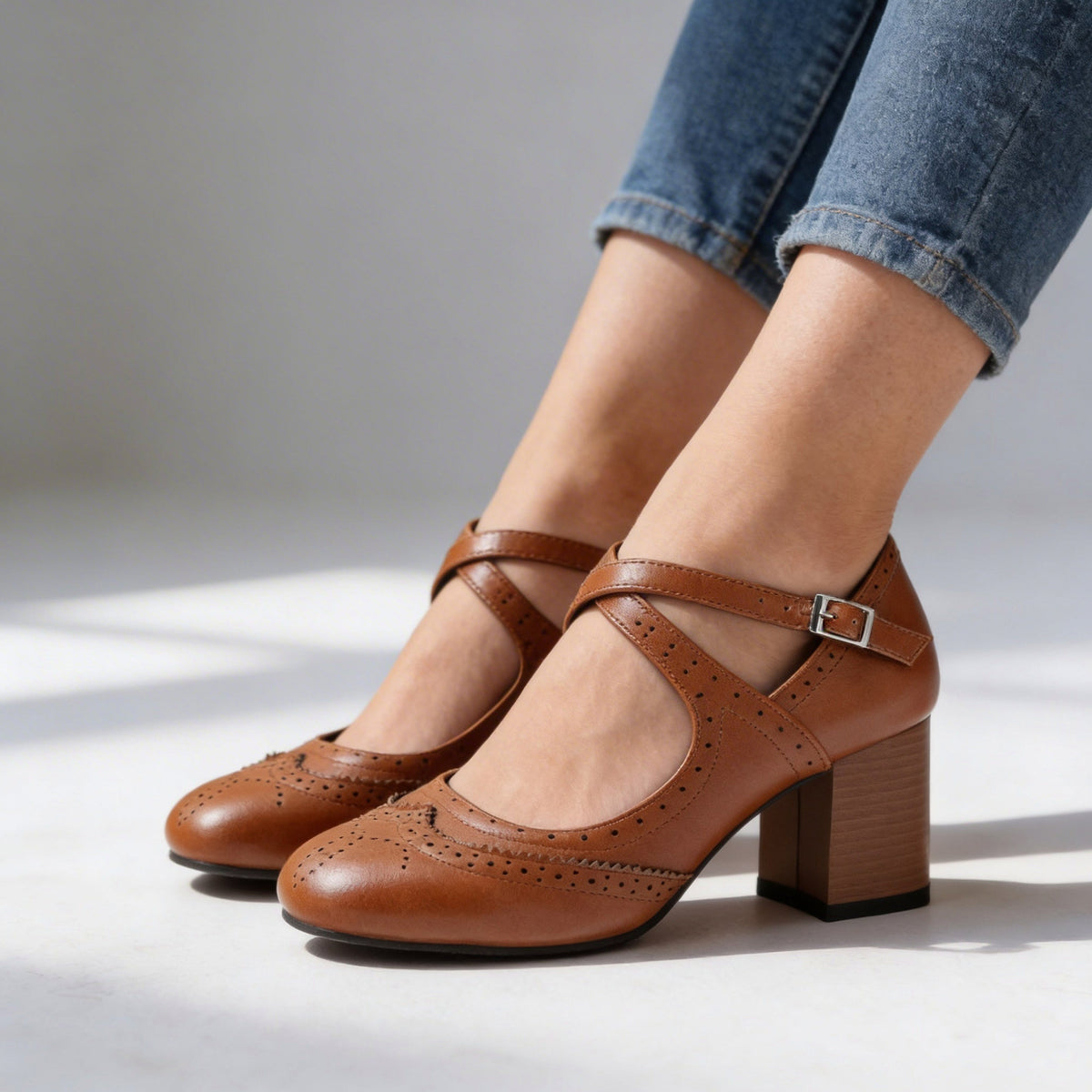 Block Heel Mary Jane Pumps