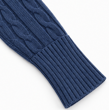Cable Knit Wrap Long Sleeve Mini Sweater Dress