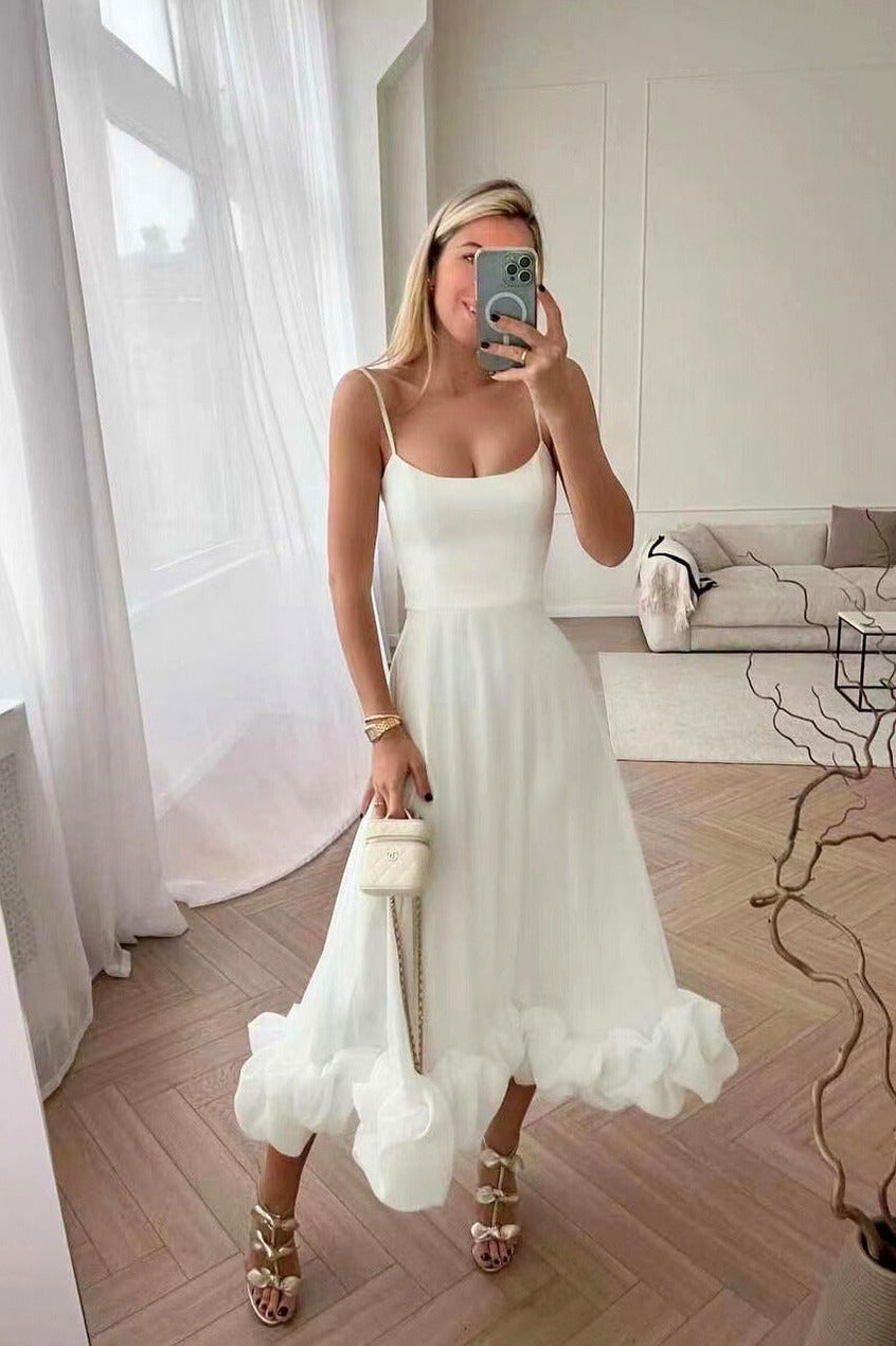 Chiffon Bubble Hem Maxi Dress
