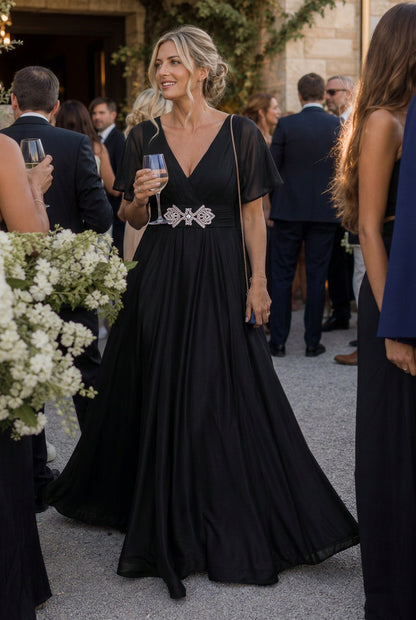 Chiffon Pleated Maxi Dress