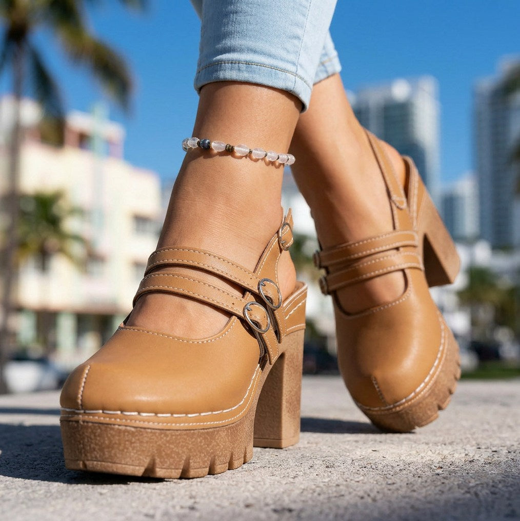 Chunky Platform Mary Jane Heels
