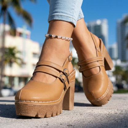 Chunky Platform Mary Jane Heels