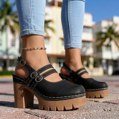 Chunky Platform Mary Jane Heels