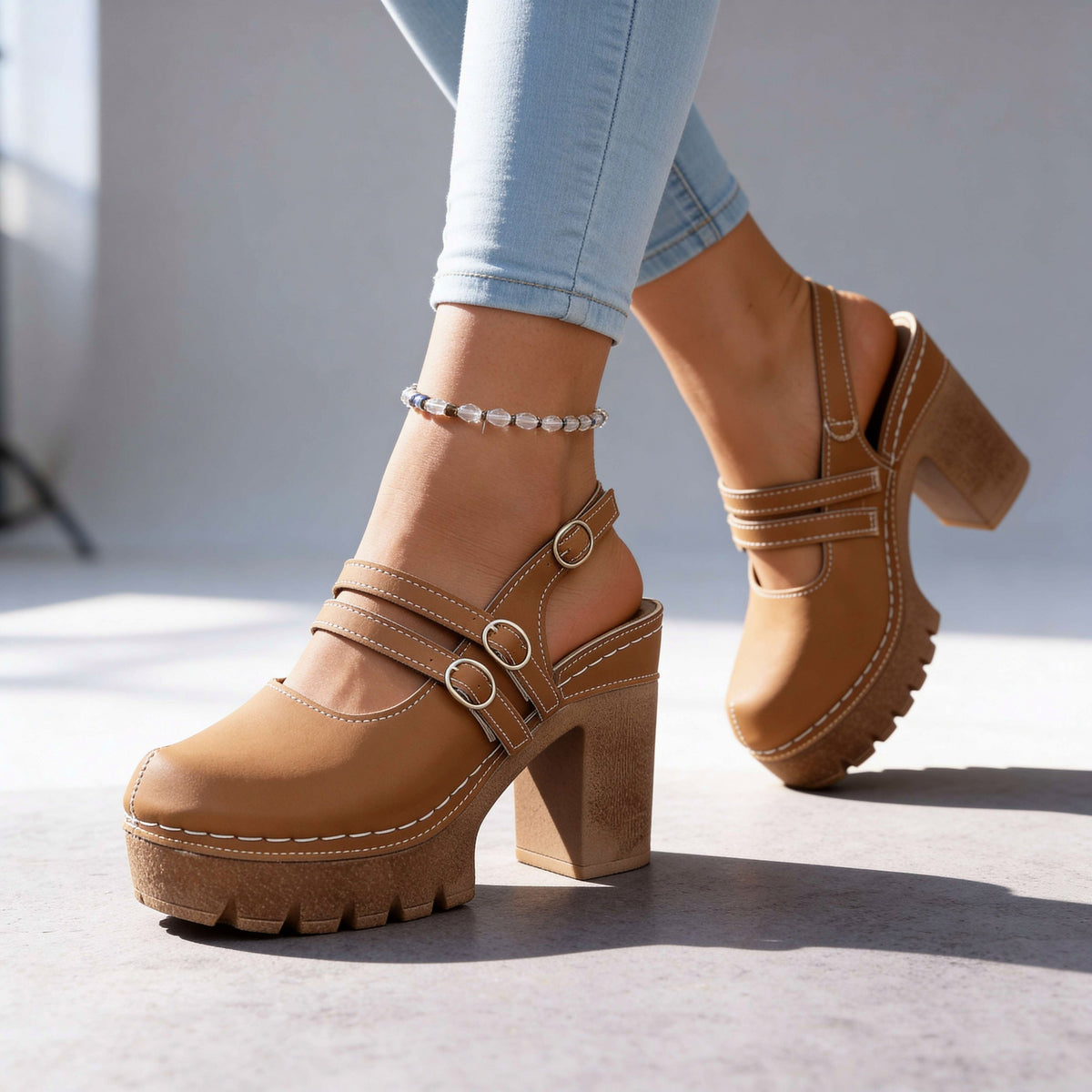 Chunky Platform Mary Jane Heels