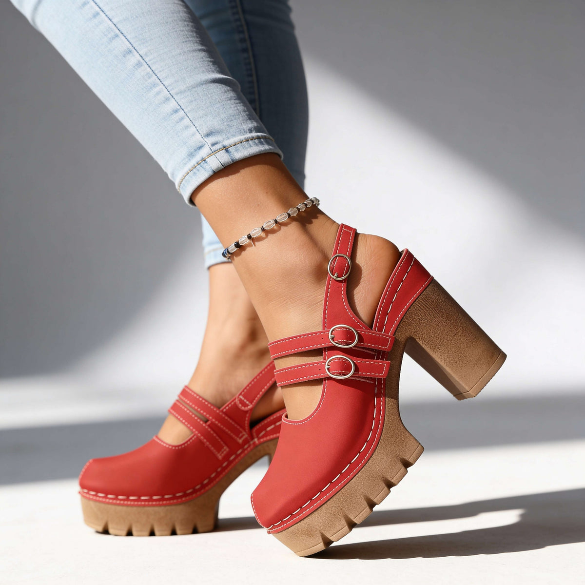 Chunky Platform Mary Jane Heels