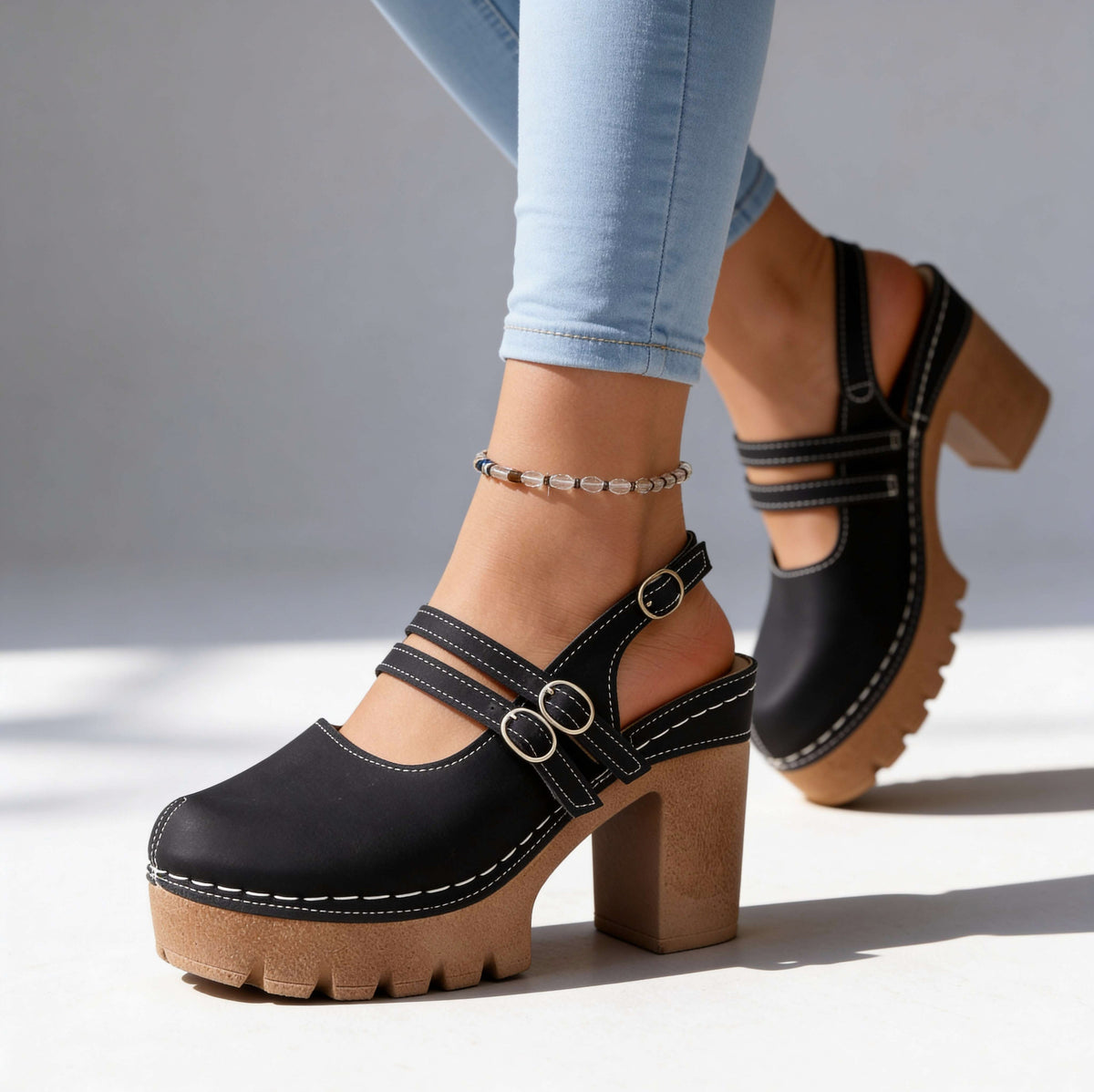 Chunky Platform Mary Jane Heels