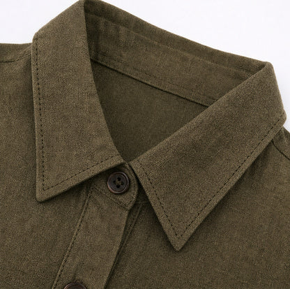 Collared Button Front Maxi Shirt Dress
