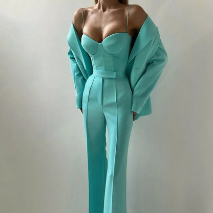 Corset Blazer Wide Leg Set