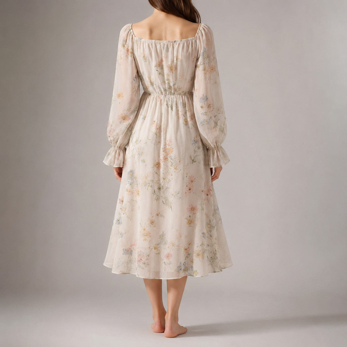 Corset Square Neck Midi Dress