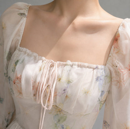 Corset Square Neck Midi Dress