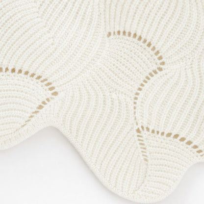 Crewneck Balloon Sleeve Scallop Sweater