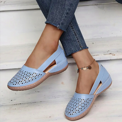 Cutout Wedge Loafers