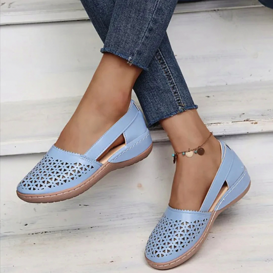 Cutout Wedge Loafers