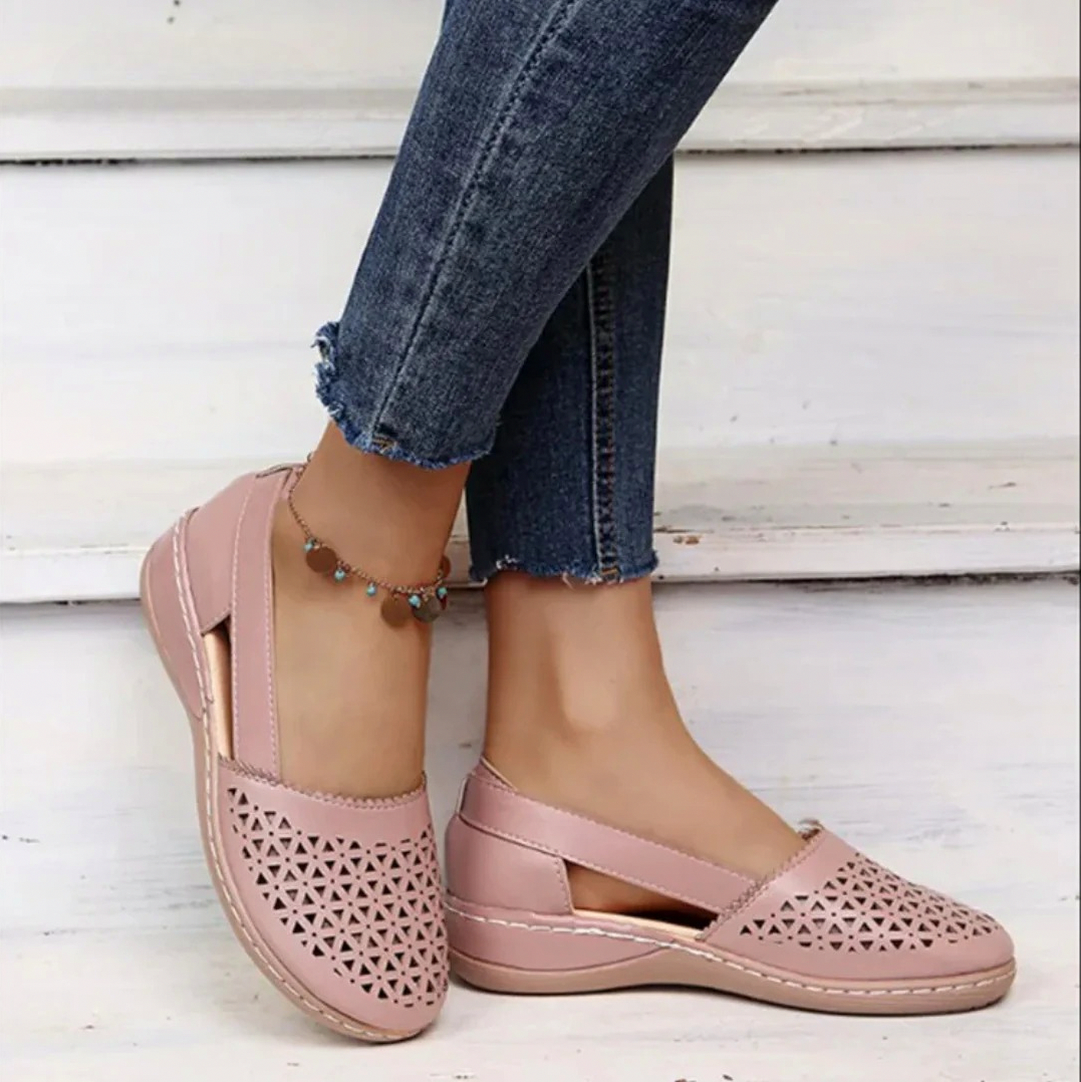 Cutout Wedge Loafers