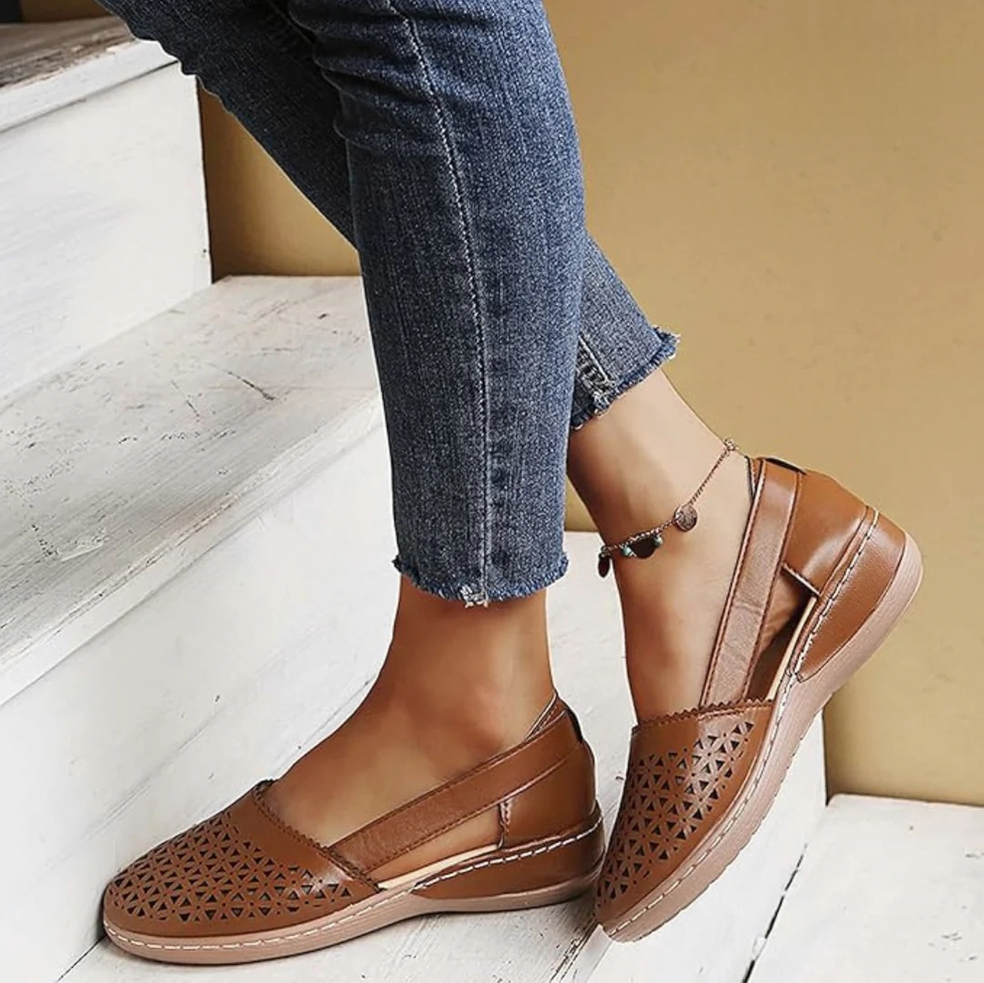 Cutout Wedge Loafers