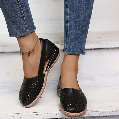 Cutout Wedge Loafers