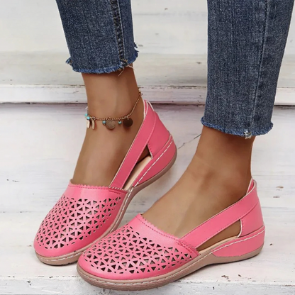 Cutout Wedge Loafers