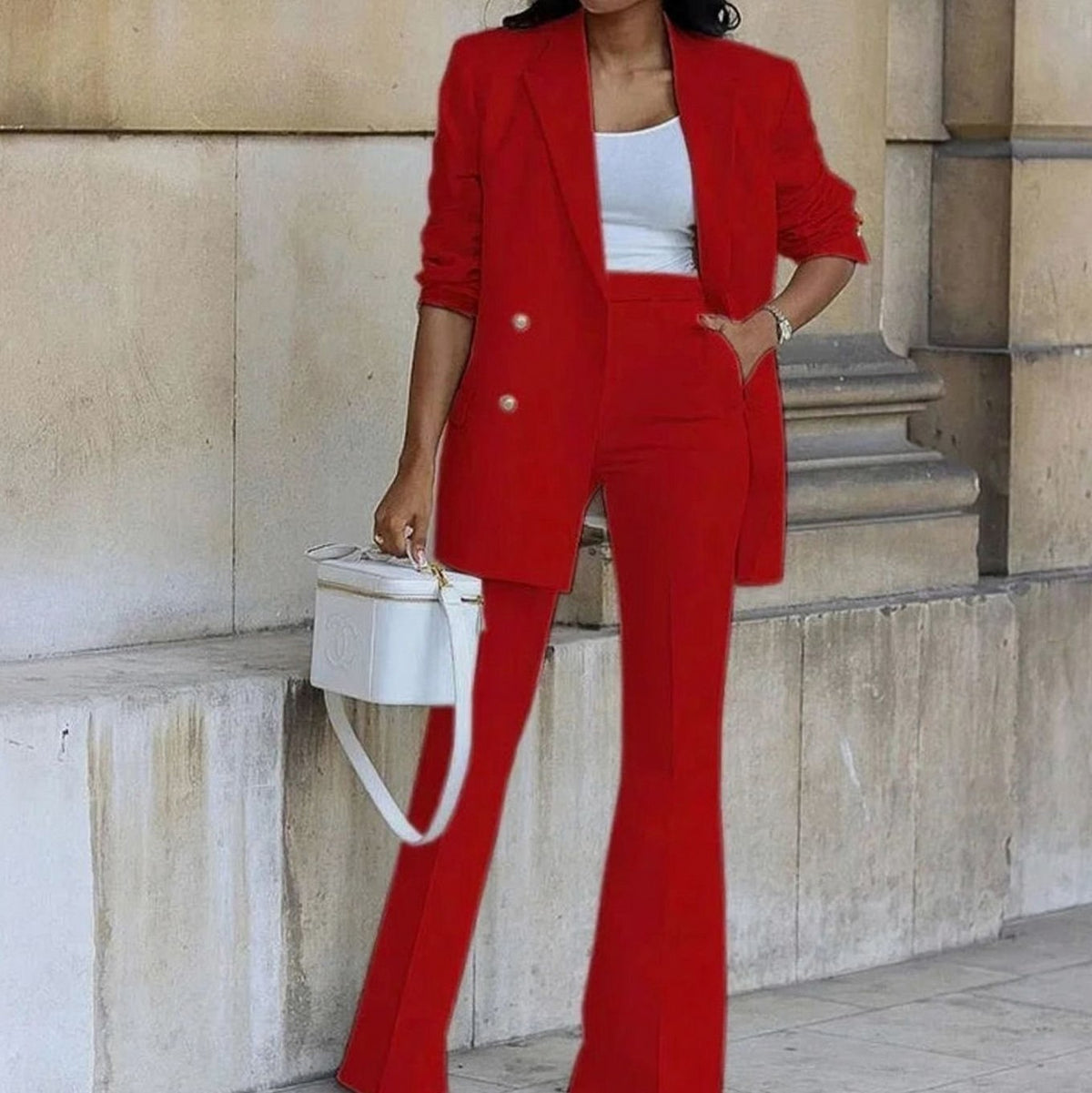 Double Breasted Blazer and Pants Set