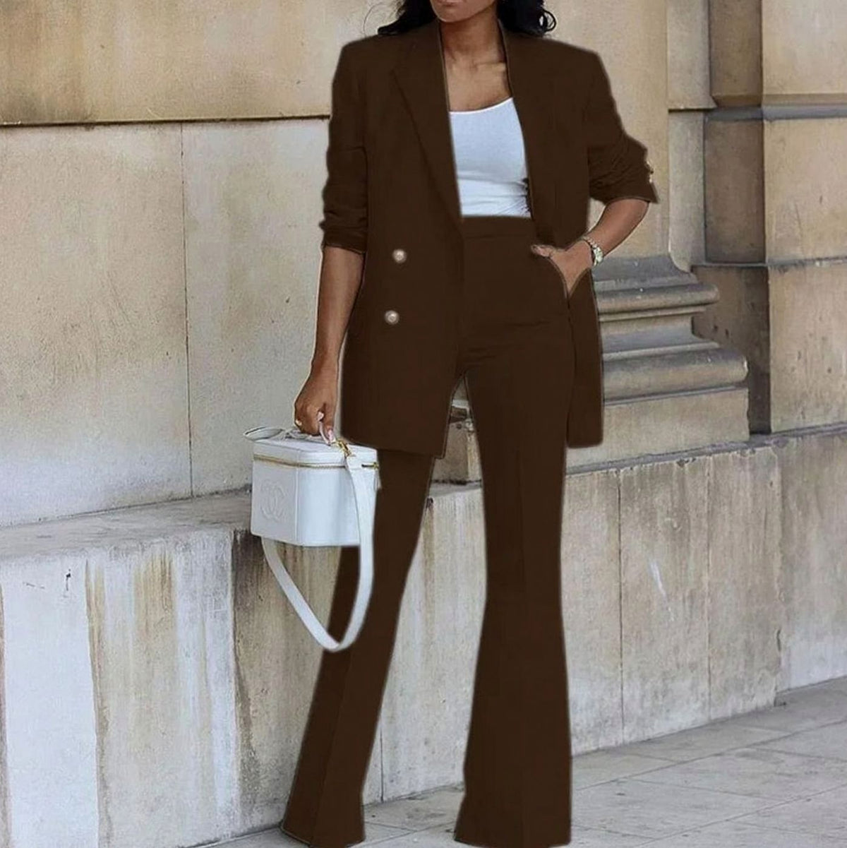 Double Breasted Blazer and Pants Set