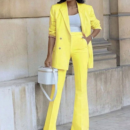 Double Breasted Blazer and Pants Set