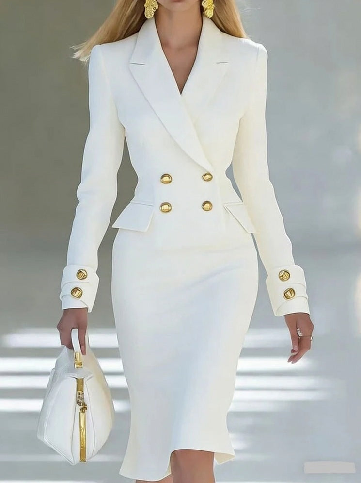 Double Breasted Midi Blazer Dress
