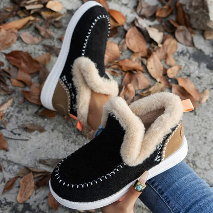 Faux Fur Trim Slip On Booties