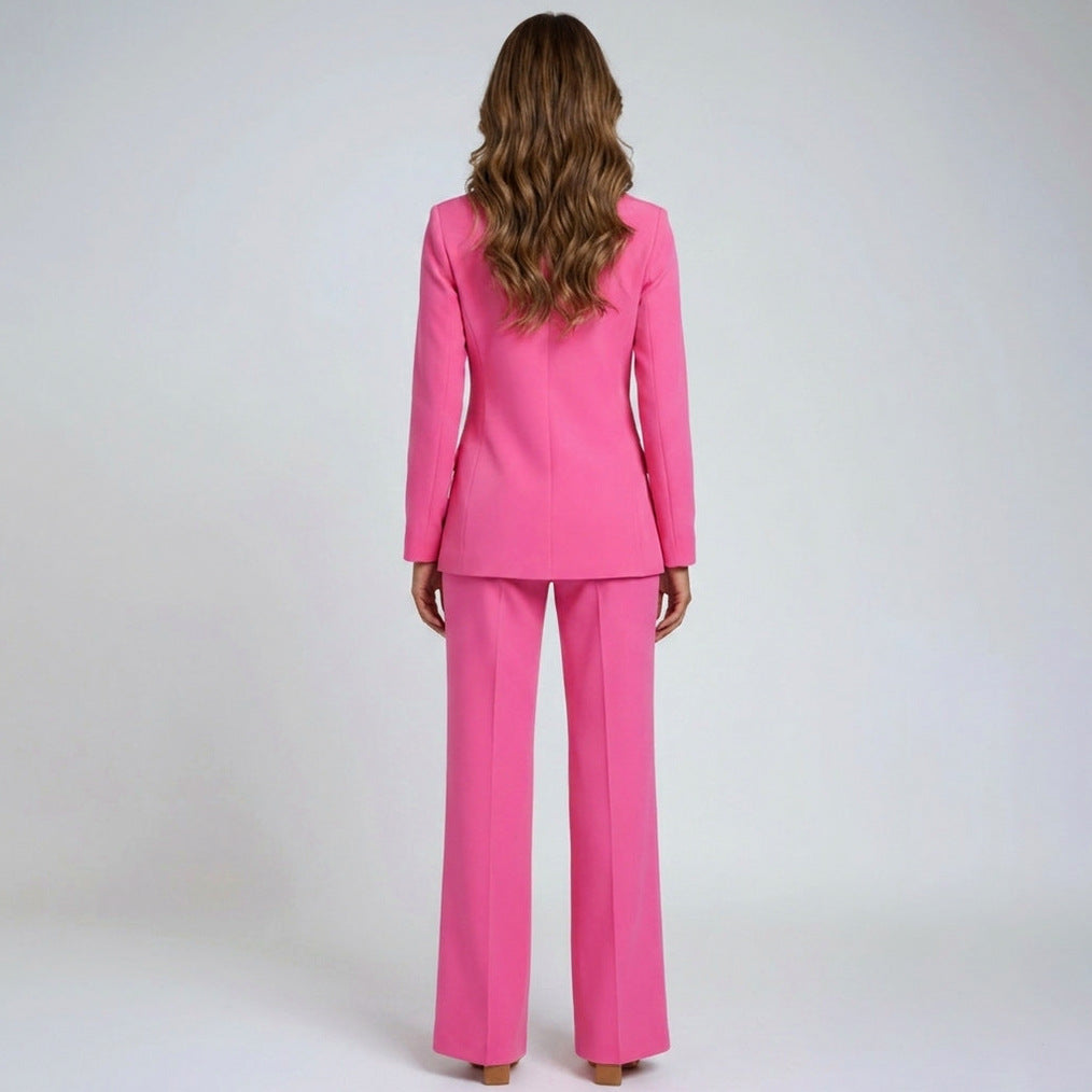 Fitted Long Sleeve Blazer Matching Set