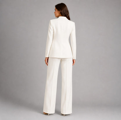 Fitted Long Sleeve Blazer Pants Set