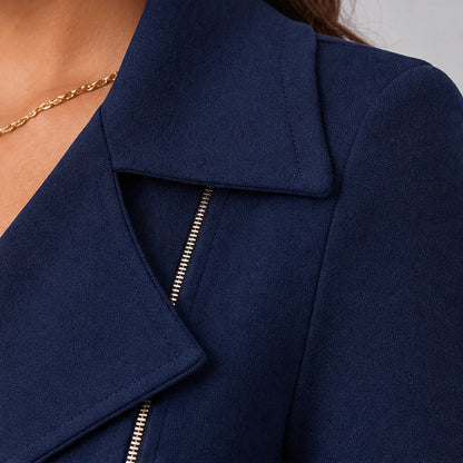 Fitted Long Sleeve Zip Midi Dress