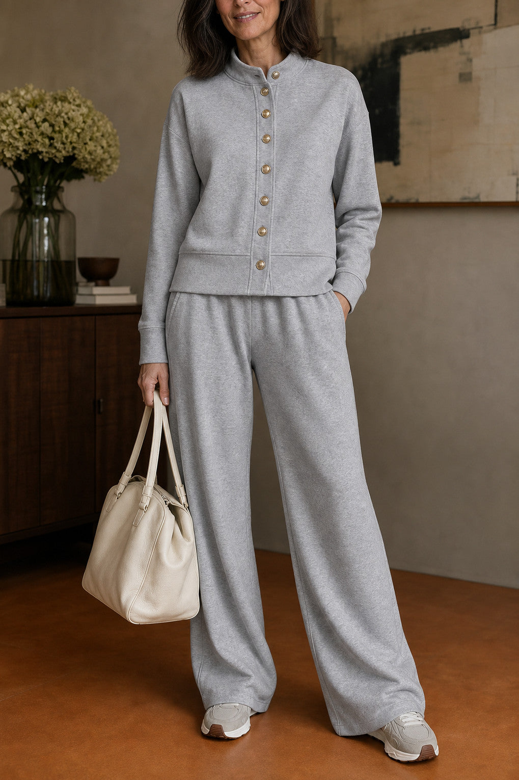 Fleece Button Front Matching Set