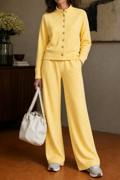 Fleece Button Front Matching Set