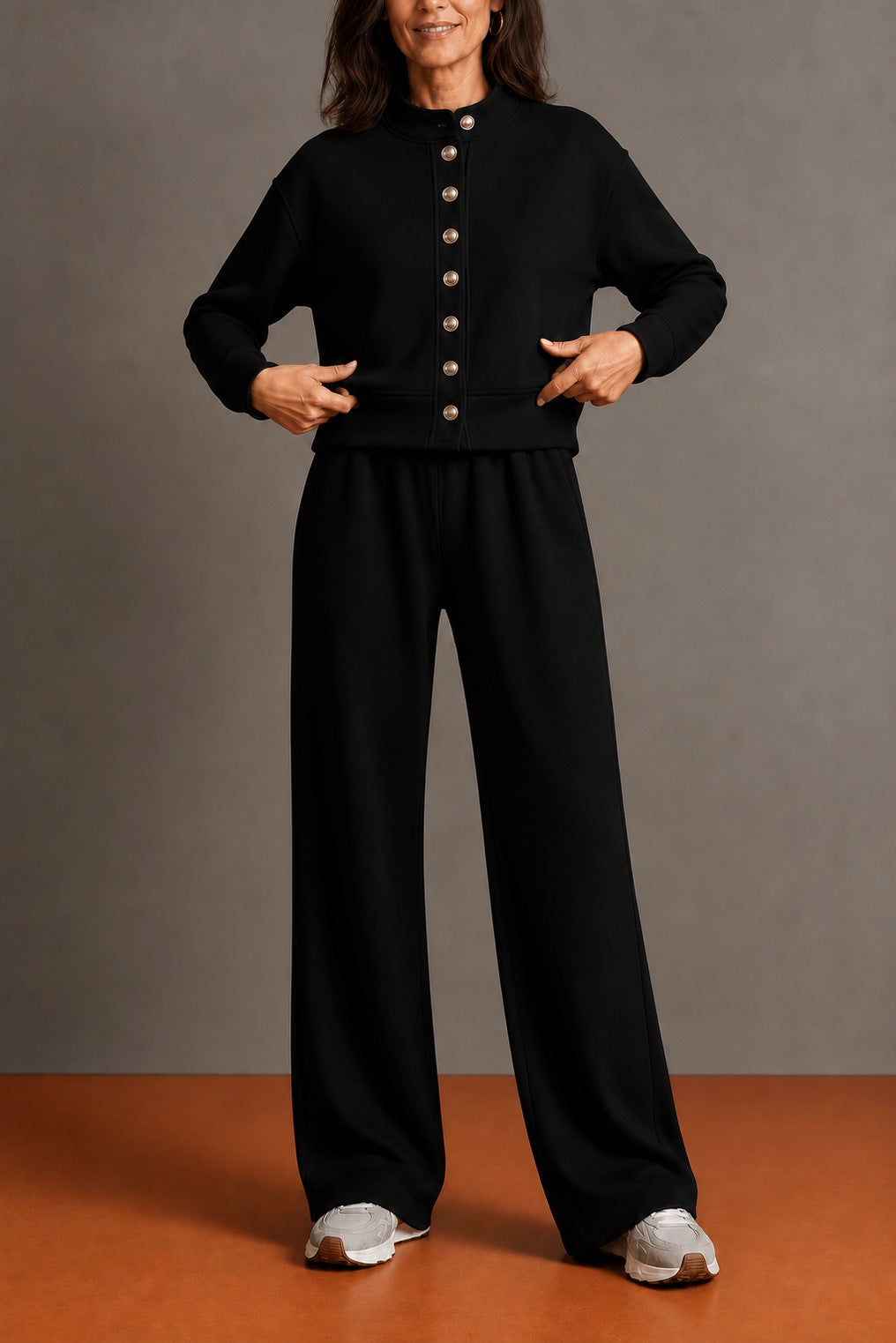 Fleece Button Front Matching Set