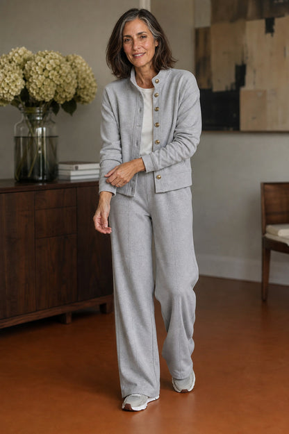 Fleece Button Front Matching Set