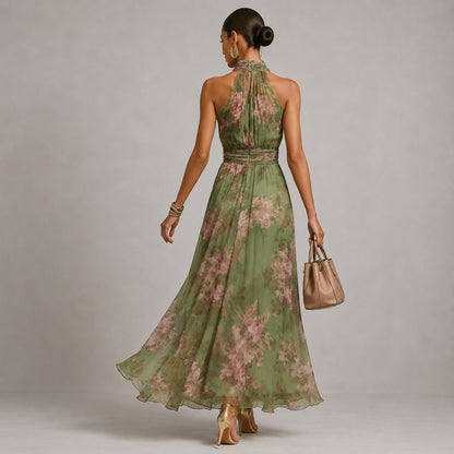 Floral Halter Wide Leg Jumpsuit