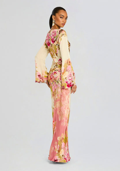 Floral Long Sleeve Maxi Dress