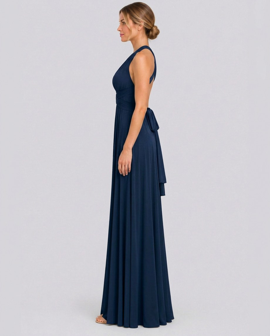 Halter Pleated Empire Waist Maxi Dress