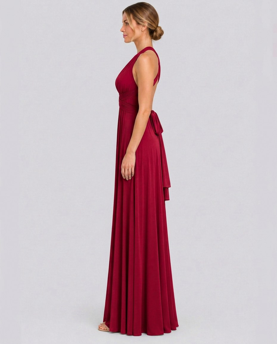 Halter Pleated Empire Waist Maxi Dress